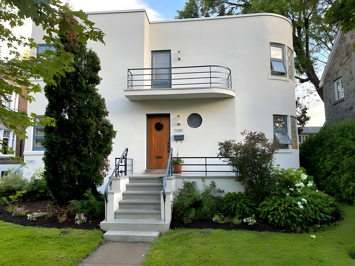 Maison art-déco enduit acrylique Ahuntsic Montréal